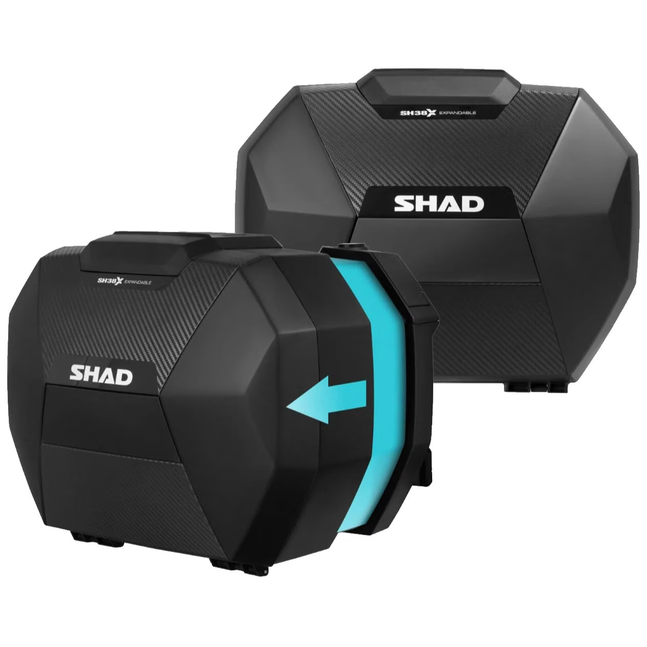 Shad SH38X Expandable Motorcycle Motorbike Panniers - Carbon Finish