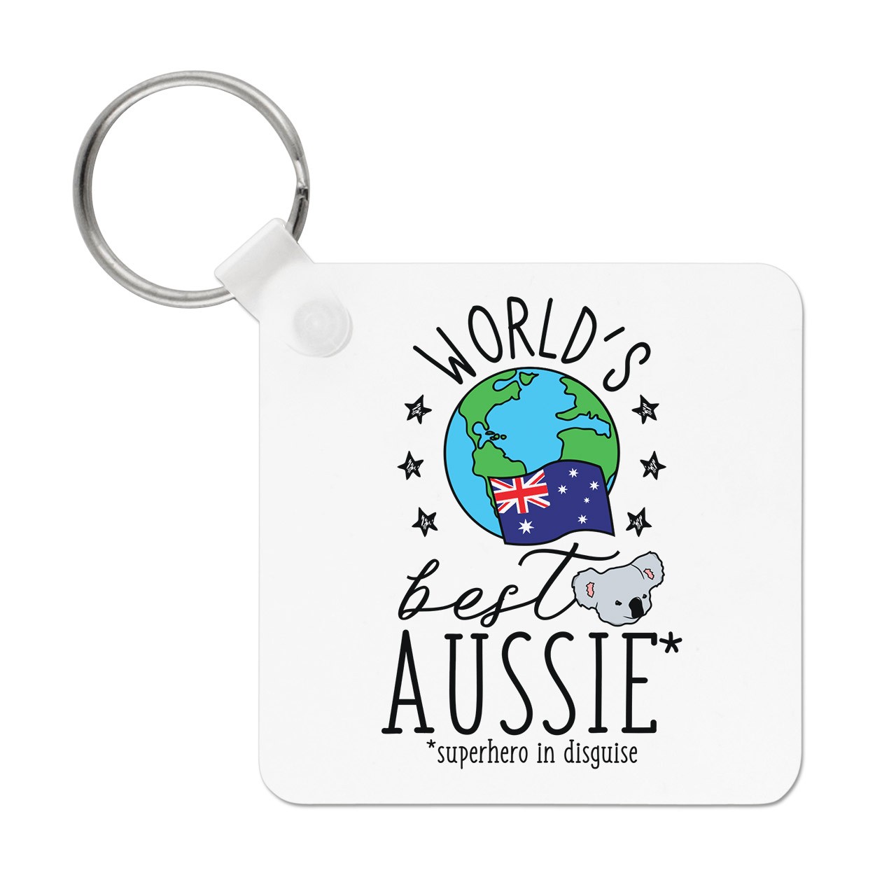World's Best Aussie Keyring Key Chain - Funny Australian Australia Flag