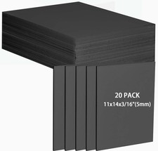 20 Pcs Black Foam Board 14 x 11 inch Foam Core Board Black Poster Board 3/16"...