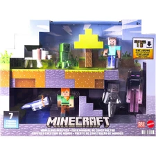 Minecraft Evergreen Storypack Set 7 Piece 3.25" Figure Set Creeper Enderman Alex