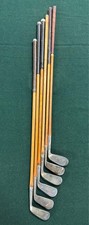 T6 6 Antique Vtg Hickory Shaft Golf Club Set WLS Spalding Geo Sargent Wilson