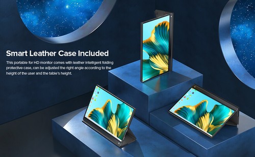 15.6" Touchscreen 1080P Portable Monitor HDR USB C w/Built-in Battery Display - Picture 10 of 12