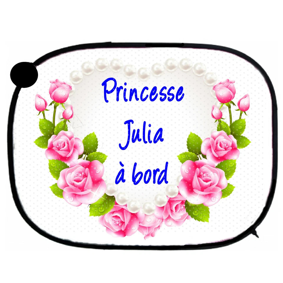 Pare soleil pour voiture princesse a bord personnalisé prénom au choix réf 12 - Photo 1/1
