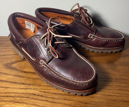 EYE LUG MEN'S BROWN LEATHER BOAT SHOES 