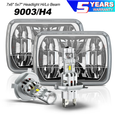 2x For Ford Bronco 1978-1986 DOT 5x7'' 7x6 inch LED Headlight Bulb Hi/Low Beam H4