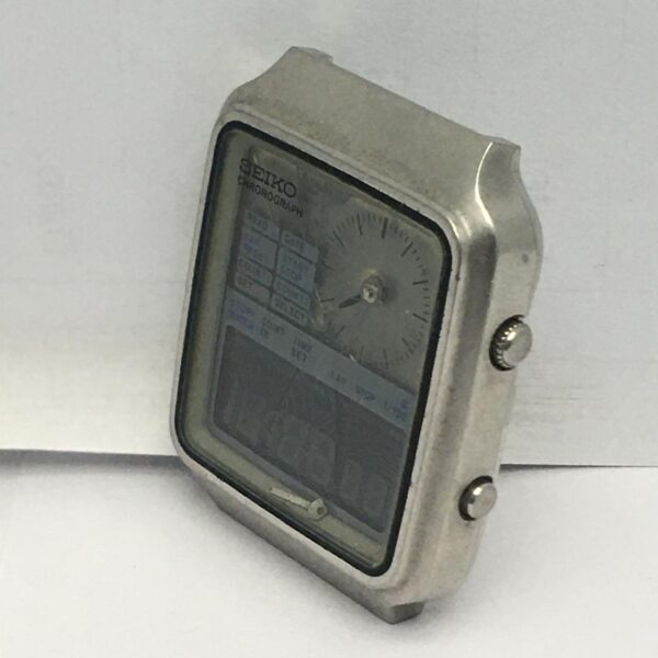 【動作未確認】セイコー クロノグラフ H127-500A シルバー Seiko Chronograph H127-500A Ana Digi Vintage Men's Watch For Parts