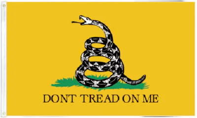 5X8 GADSDEN DON'T TREAD ON ME WHITE SNAKE FLAG BANNER 100D