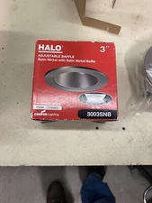  Halo Recessed 3003SNB 3-Inch 35-Degree Adjustable Trim with Baffle Satin Nickel