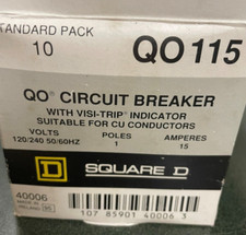 New Square D QO115 1 Pole 15 Amp 120/240V Circuit Breaker w/Visi-Trip Indicator