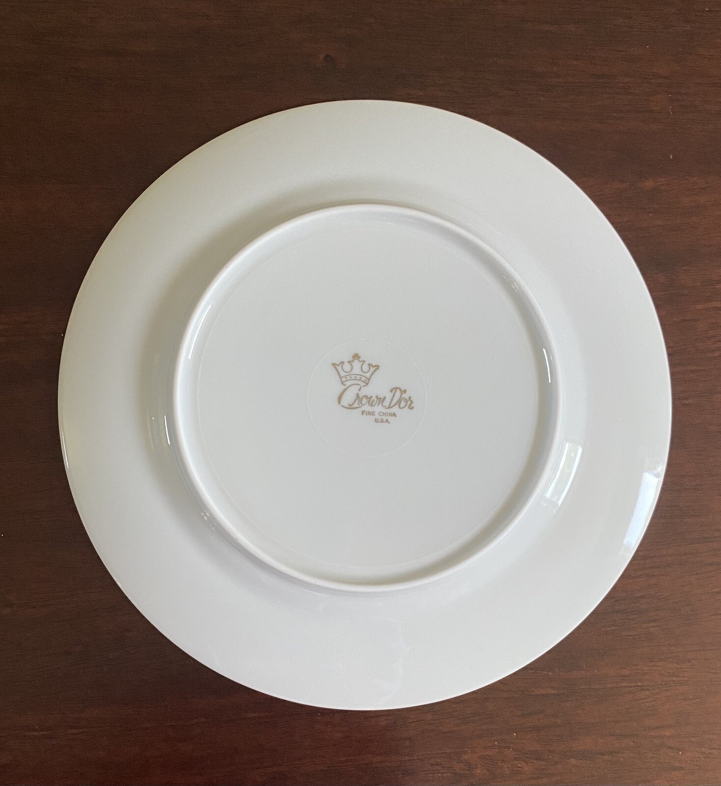 Crown D'or White and Gold 7 6/8" Salad Plates With Gold Grape Pattern on Border