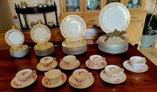 Bernardaud Limoges 48 Pc Fontenay Dinner Plate Mixed 8 Set Tea Cup Saucer Rose!