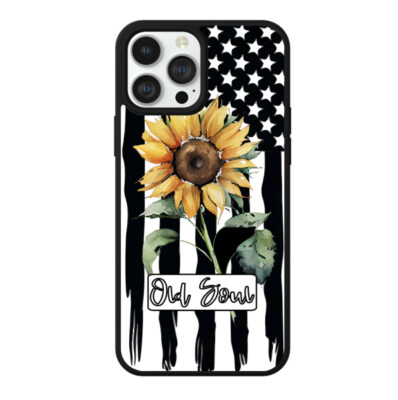 Old Soul Flag Sunflower Phone Case for iPhone Durable Shockproof Protective