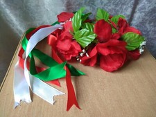 Ukrainian Wreath Ukraine Flower Headdress Head lush Hoop with Viburnum berry