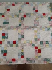 Ralph Lauren Patchwork Pillow Sham- Euro Square-100% Cotton-Farmhouse-2 availabl