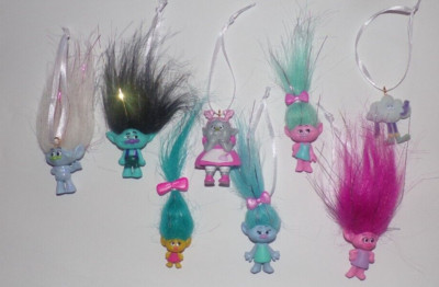 Dream Works Trolls Poppy Branch Cooper Cloud Guy Diamond 8 pc. Ornament Set BOGO