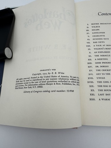 1952 Charlotte’s Web By E B White Early Printing HC Edition. - Picture 8 of 10