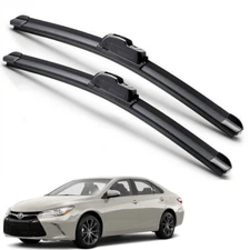 For 2012-2017 Toyota Camry Windshield Wiper Blades J-HOOK Hybrid Silicone