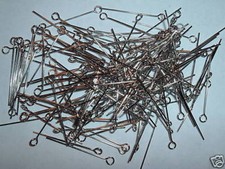 AL1022 1.25" 20 Gauge EYE PINS-Brass-NICKEL PLATED-180