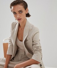New! £2,260 Brunello Cucinelli Blazer, Stretch Cotton, With Monili / It 40 Uk 8