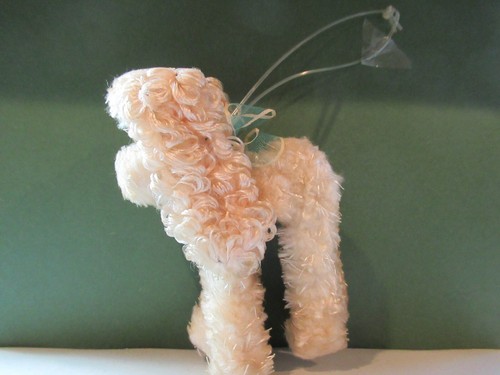 Vintage Made in Japan Chenille French Poodle Dog Doll Companion 4" googly eyes