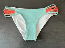 NEW blue strappy   L SPACE lined swimsuit bikini bottom size small