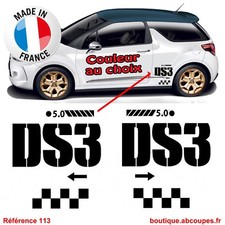 2 Stickers Bas de caisse DS3 - Citroen Racing Passage roue Latéral Decals - 113