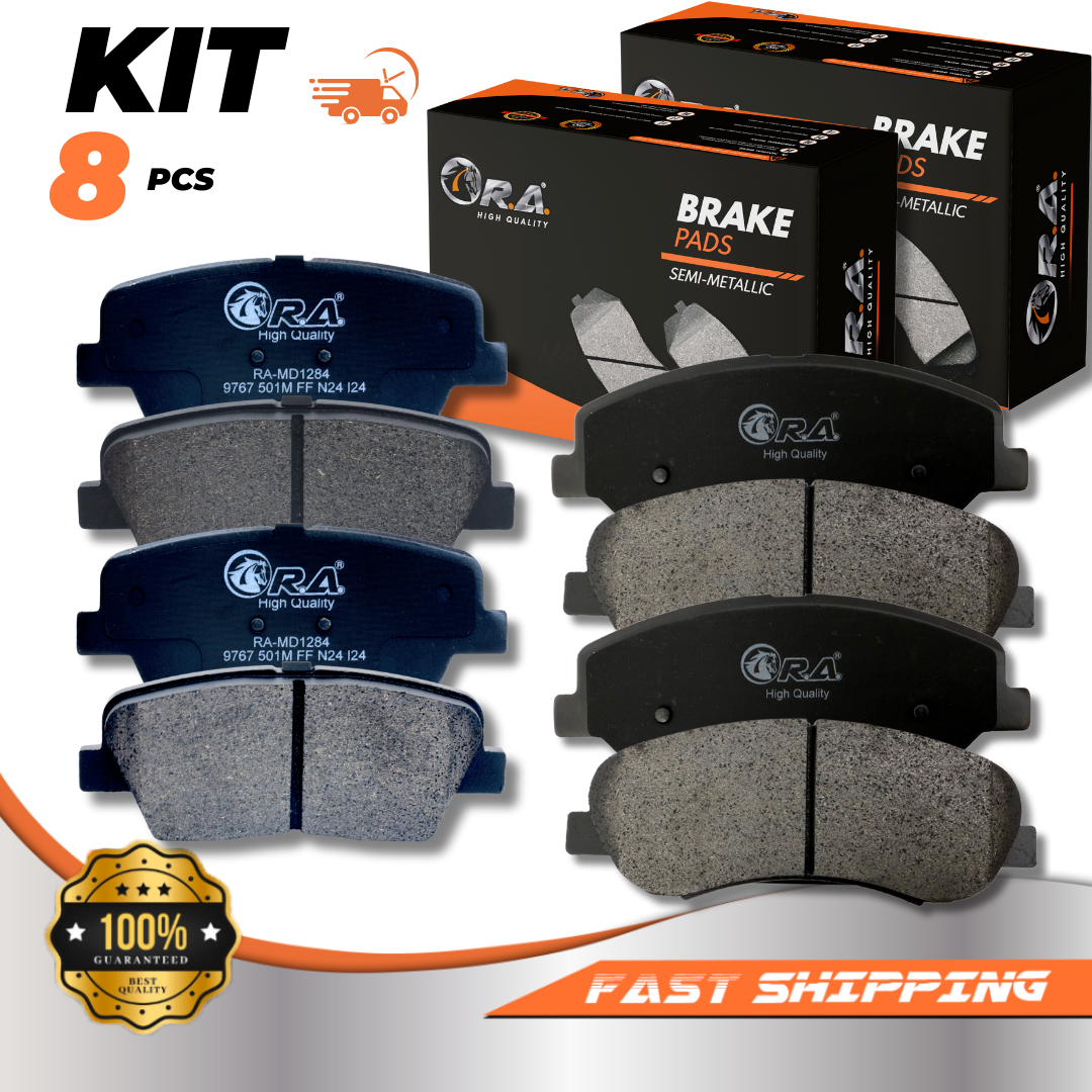 Front and Rear Disc Brake Pads for 2007 2008 2009 2010 Hyundai ENTOURAGE 3.8L