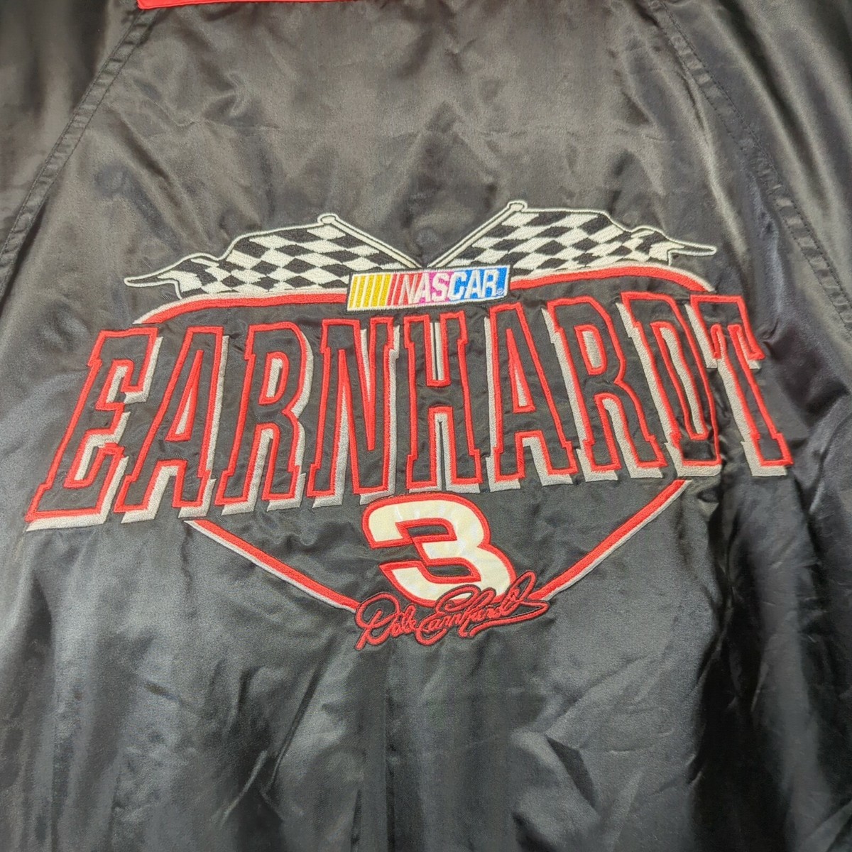 Vintage Dale Earnhardt Sr. Men's XL Jacket Black Red Quilt Lined