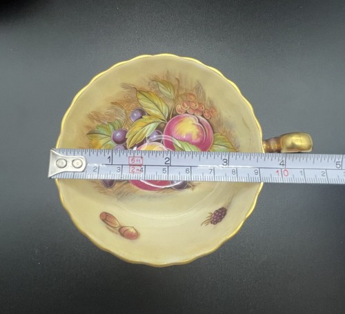 Aynsley Bone China Tea Cup and Saucer Orchard Fruit Orange Signed D Jones - Picture 16 of 17