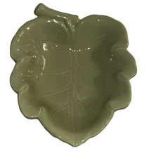 Marketplace Green Ceramic Leaf Serving Bowl