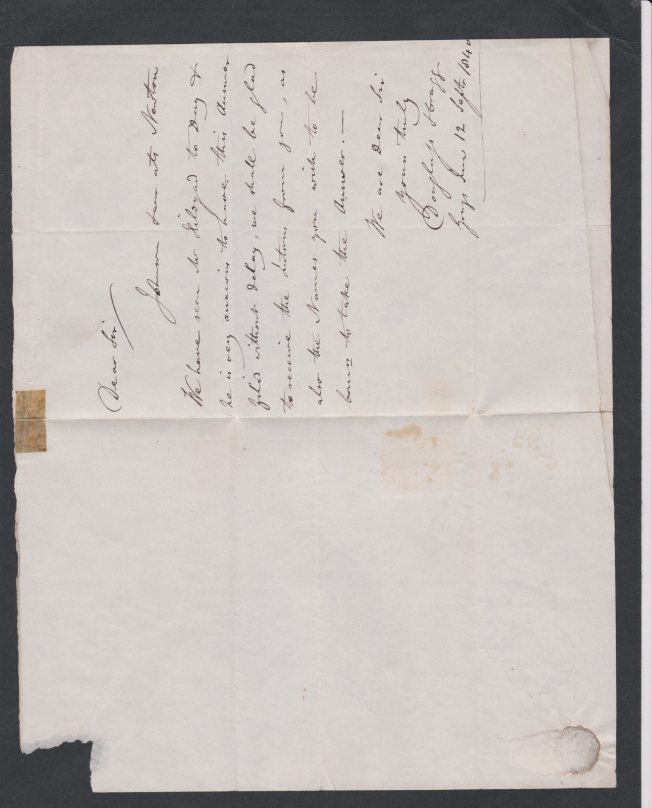 QV GB SG 1 1d Penny Black Plate 7 GJ Cover Lancashire Tied Red Maltese Cross MX