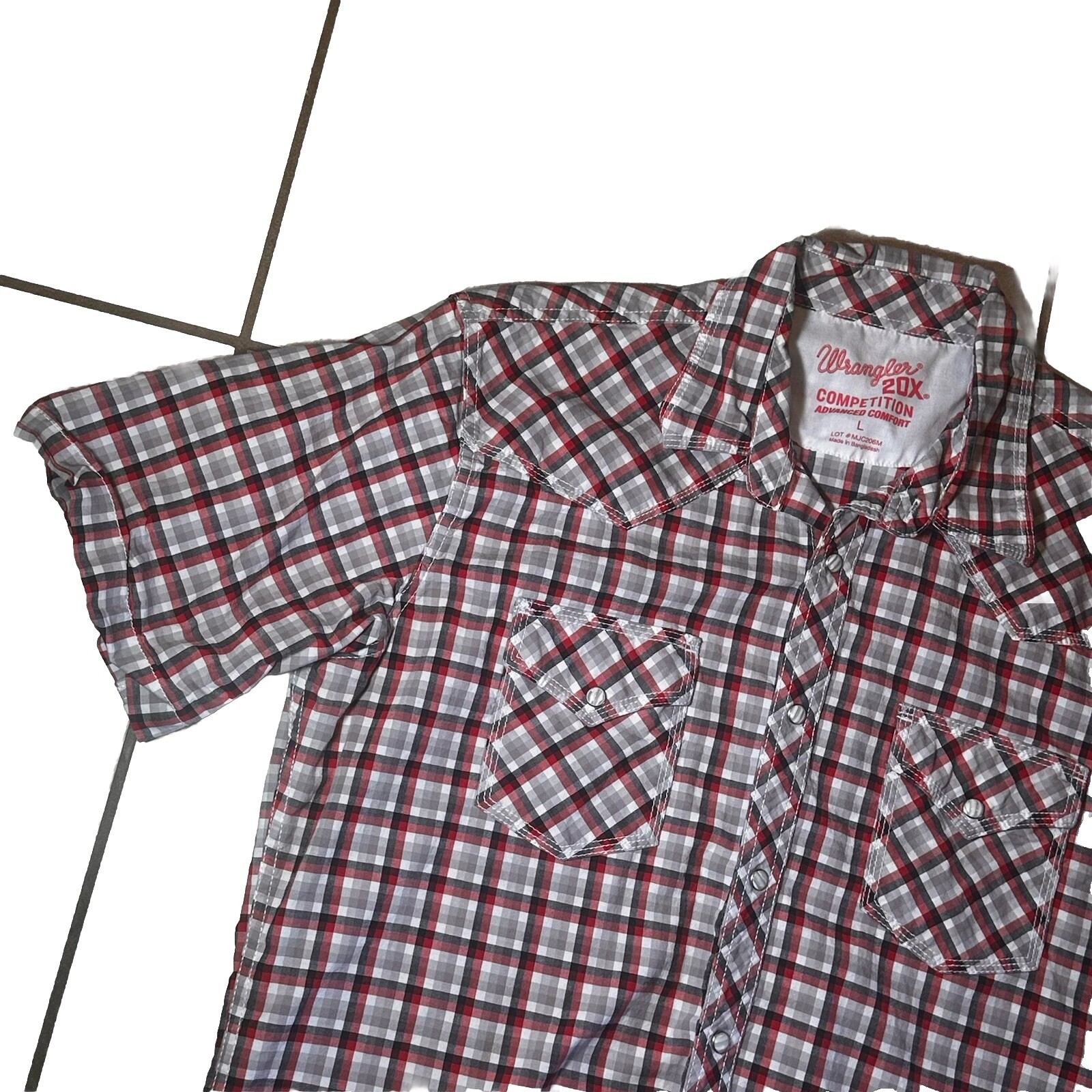 Wrangler 20X Competition Advance Comfort Shirt Men Large Pearl Snap Western