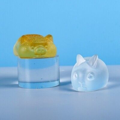 Silikon Gießform Hase und Schwein Resin Epoxid Harz Form, Silikonform DIY