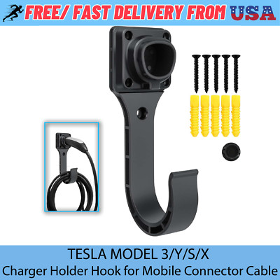Tesla EV Charger Holder Wall Mount J Hook Cable Organizer for Model 3 Y S X NACS