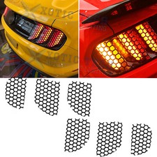Black Rear Tail Light Lamp Honeycomb Stickers Decals For Ford Mustang 2015-2017
