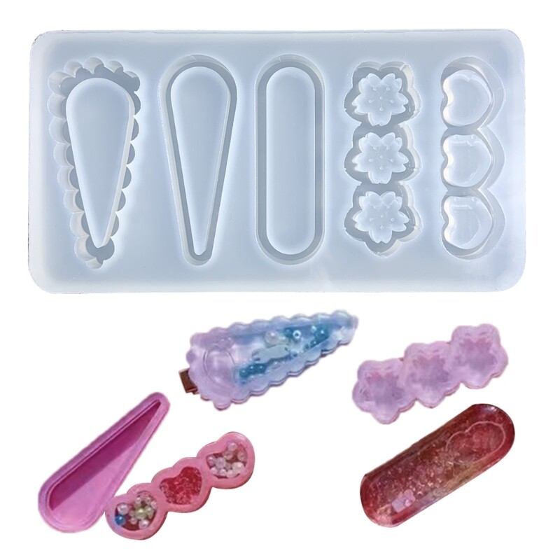 Hair Clip Silicone Molds Jewelry Epoxy Resin Mold for Girl Women Nonstick