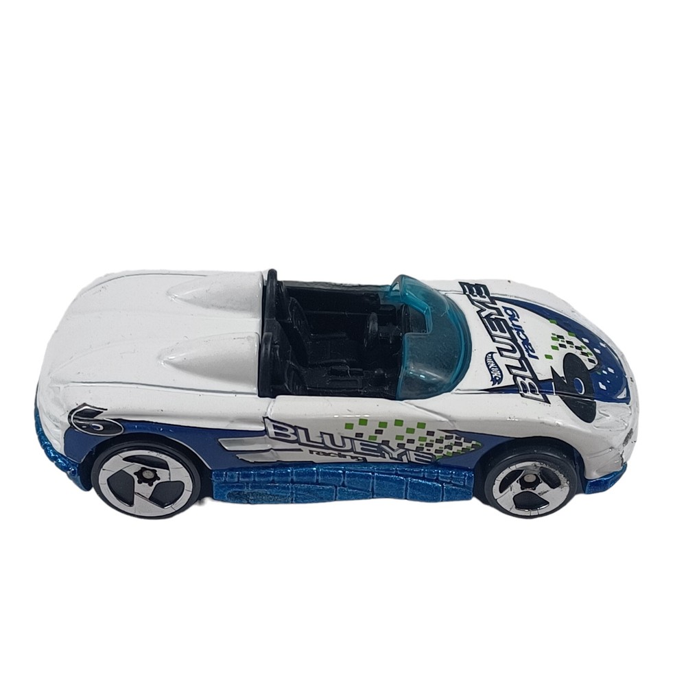 2000 Hot Wheels MX48 Turbo Blueye Racing Car White Loose 1:64 Diecast
