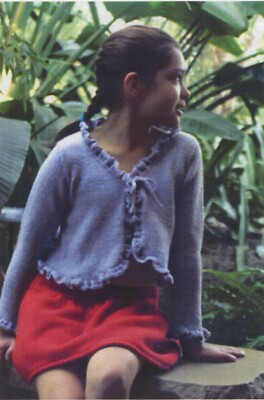 Salsa Jacket Girls 3T-10 - KnittingAtKnoon Chris de Longpre Knitting Pattern