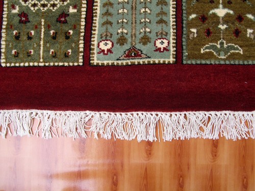 Traditional Living Room Rugs Red Color Wool Rug 2.6x4 Hand Knotted - 第 3/4 張圖片