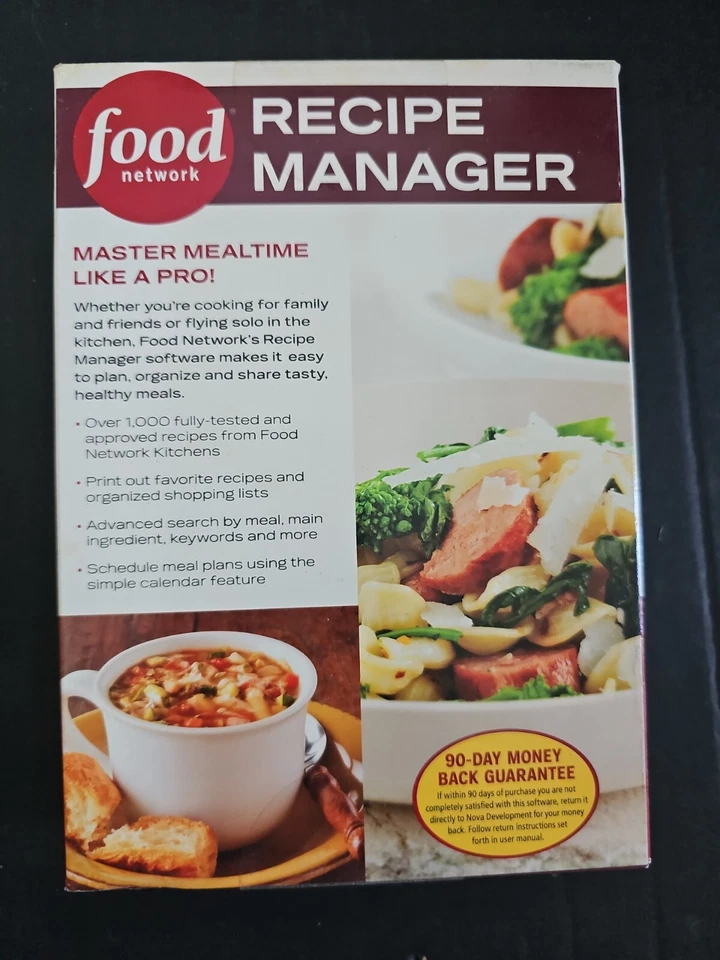 Food Network Recipe Manager w/ Manual PC MAC CD plan meals tutorial calendar  - Image 2 of 3