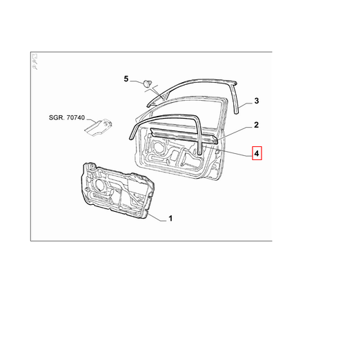PROFILATO GOMMA PORTA LATERALE ANTERIORE DX ALFA ROMEO 147 ORIGINALE 46820722 - Imagen 2 de 6