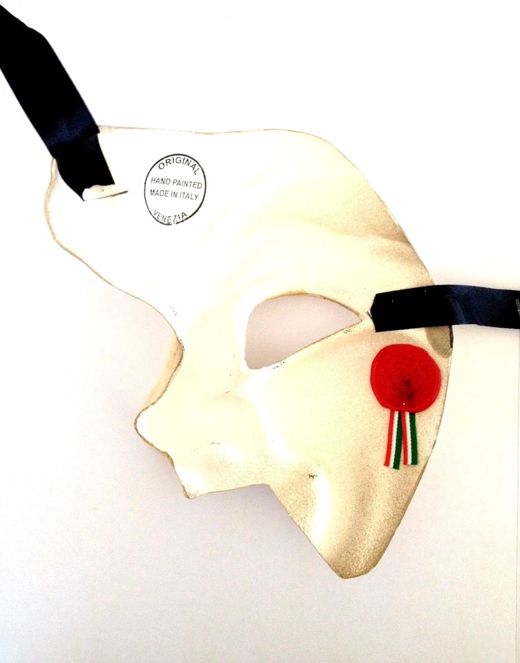 VENETIAN JOKER FACE PHANTOM OF  THE OPERA MASK CARNIVAL MASKS Made In Italy - Image 2 of 2