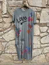 Natural Life "Life Is A Canvas" Cotton Maxi T-Shirt Dress size large