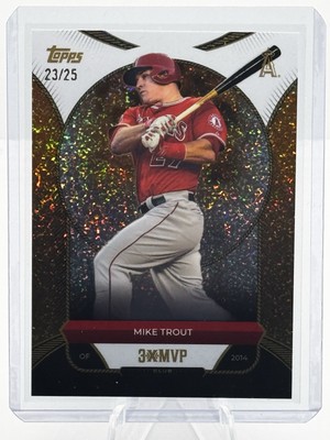 2025 Topps Welcome to the Club ''3x MVP'' Mike Trout #7 Orange Stardust /25