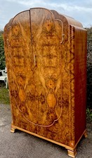 SUPERB  WALNUT ART DECO 2 DOOR WARDROBE AMAZING VENEERS HUGE STORAGE WE DELIVER