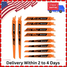10-Piece Bi-Metal Reciprocating Saw Blade Set 6 to 8 Inch Used for Wood & Met...
