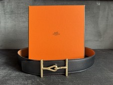 HERM S 38MM VEAU 135 TOGO REVERSIBLE LEATHER BELT STRAP JUMBO VEAU 2K PEMBRASS