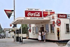 DELGADO'S GROCERY SEASIDE GAS STATION SERVICE COCA-COLA 7-UP PHOTO  5x7 REPRINT