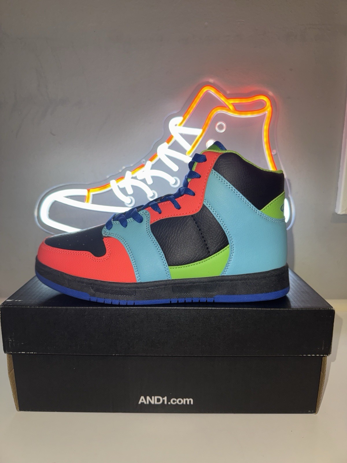 And1 Slam Mid Tpr Multi Color Men’s Size 8 Basketball Sneakers New In Box