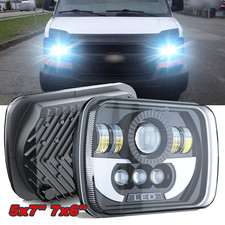 FIT Chevy Express cargo Van 1500 2500 3500 pair 7x6 5x7LED Headlights Hi/Lo DRL